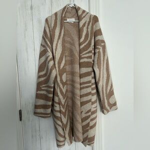 Anthropologie Zebra Neutral Colored Pattern | Open Front Sweater Cardigan